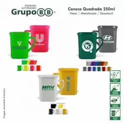 Caneca Plástica Quadrada Personalizada MG Minas Gerais - ALLMGZ215